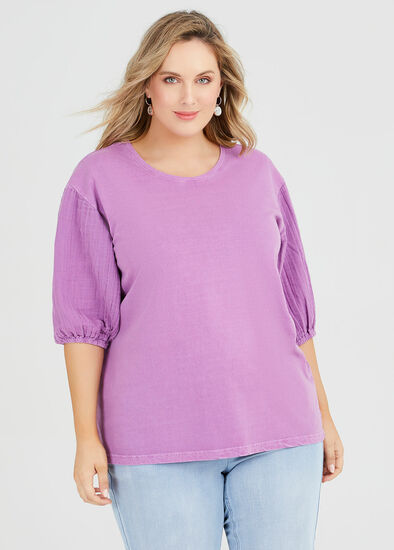 Plus Size Organic Pigment Top