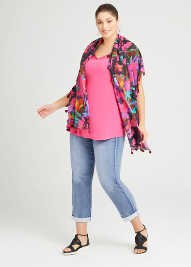 Bright Floral Patchwork Scarf