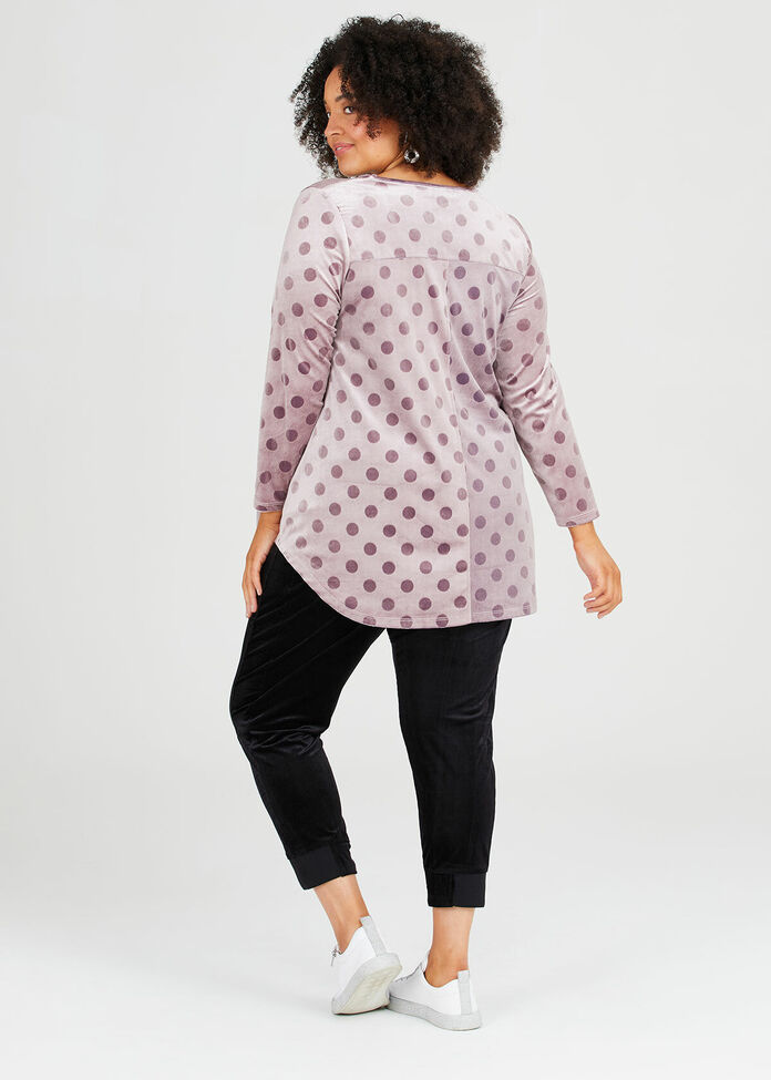 Velour Spot Tunic, , hi-res