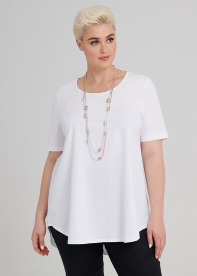 Plus Size Cotton Base Short Sleeve Top