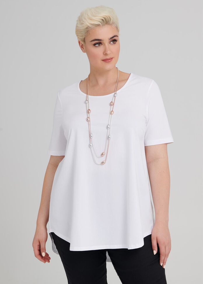 Cotton Base Short Sleeve Top, , hi-res