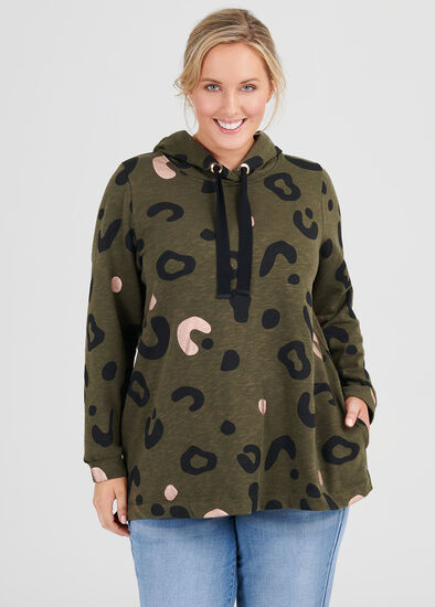 Plus Size Abstract Animal Hoodie