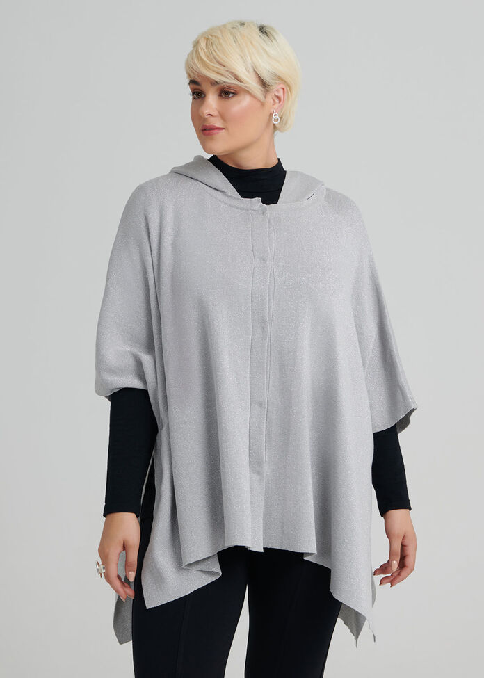 Hooded Sparkle Poncho, , hi-res