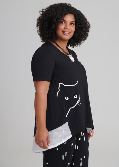 Plus Size Cotton Le Chat Top