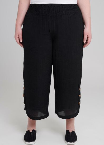 Plus Size Tall Button Crop Pant