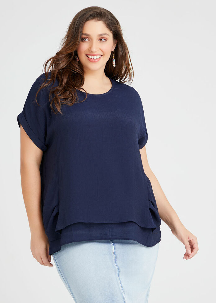 Natural Layered Escape Top, , hi-res