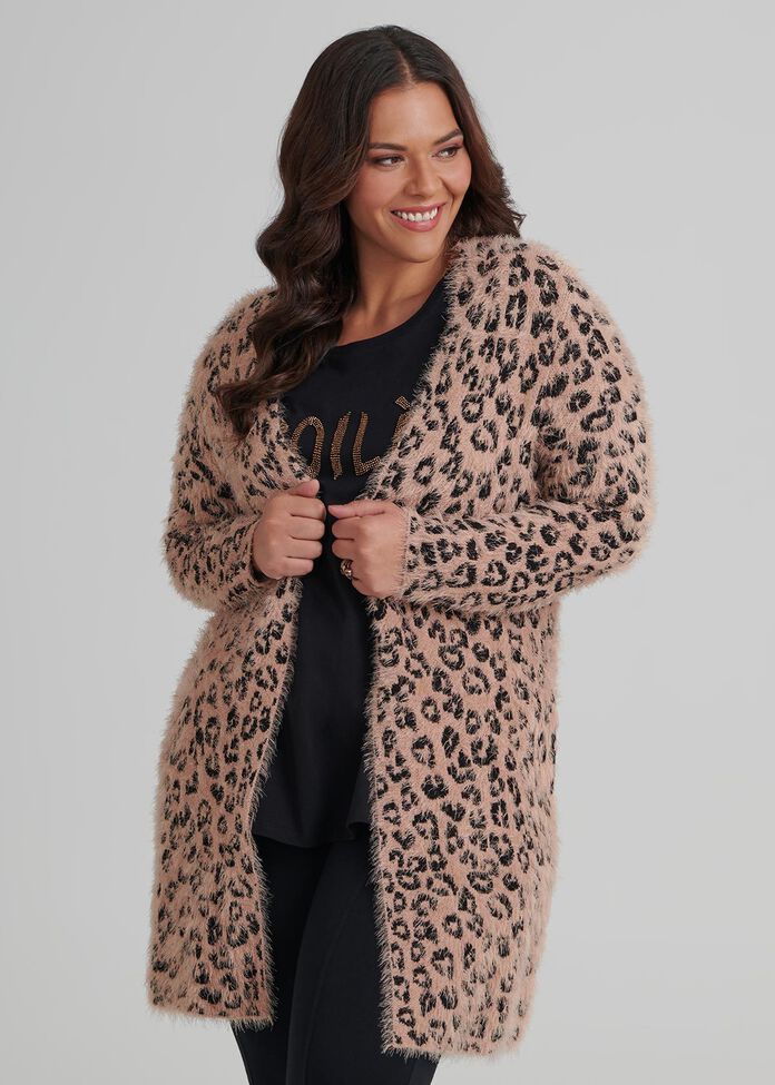 Leopard Blush Cardigan, , hi-res