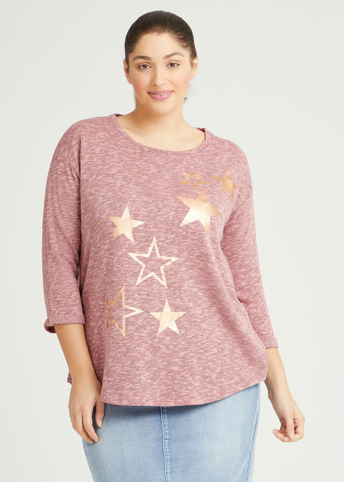 Cotton Sequin Star Top, , hi-res