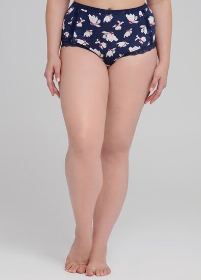 Plus Size 2Pk Blossoms Print Briefs