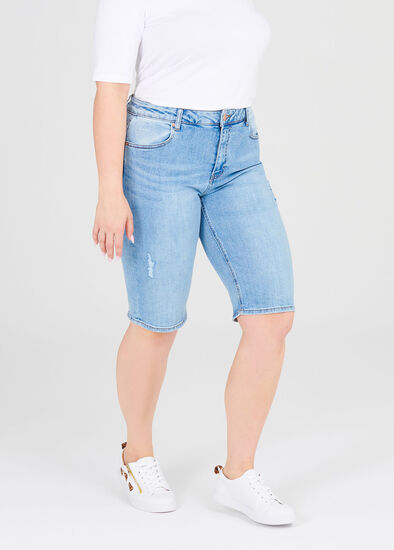 Plus Size Ripped Coolmax Denim Short