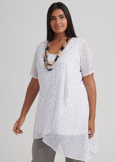 Plus Size Wild Fire Foil Tunic