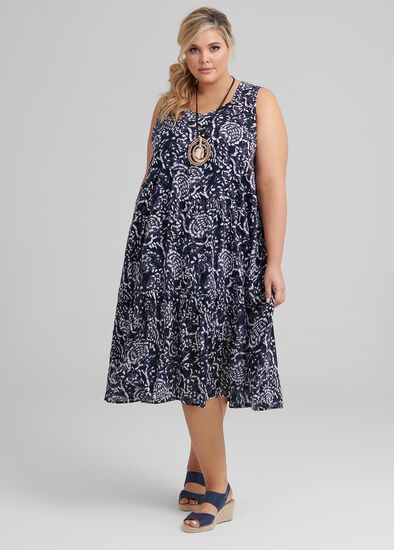 Plus Size Paisley Blues Dress