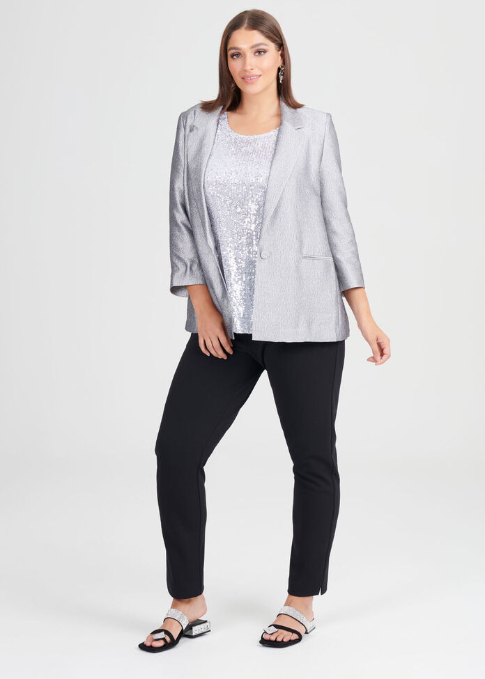 Argent Sequin Top, , hi-res