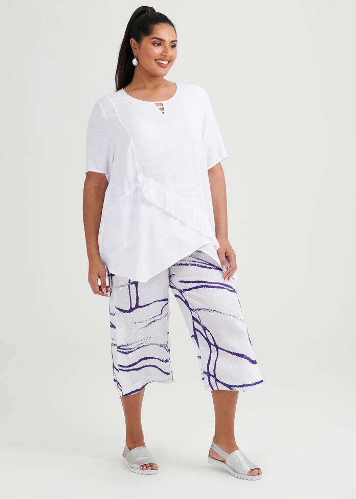 Jemima Linen Crop Pant, , hi-res