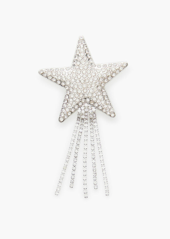 Crystal Shooting Star Brooch, , hi-res