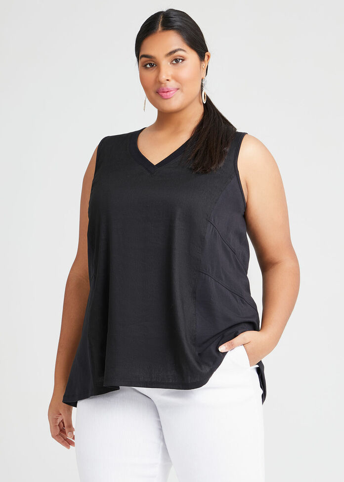 Linen Knit Breakaway Tank, , hi-res