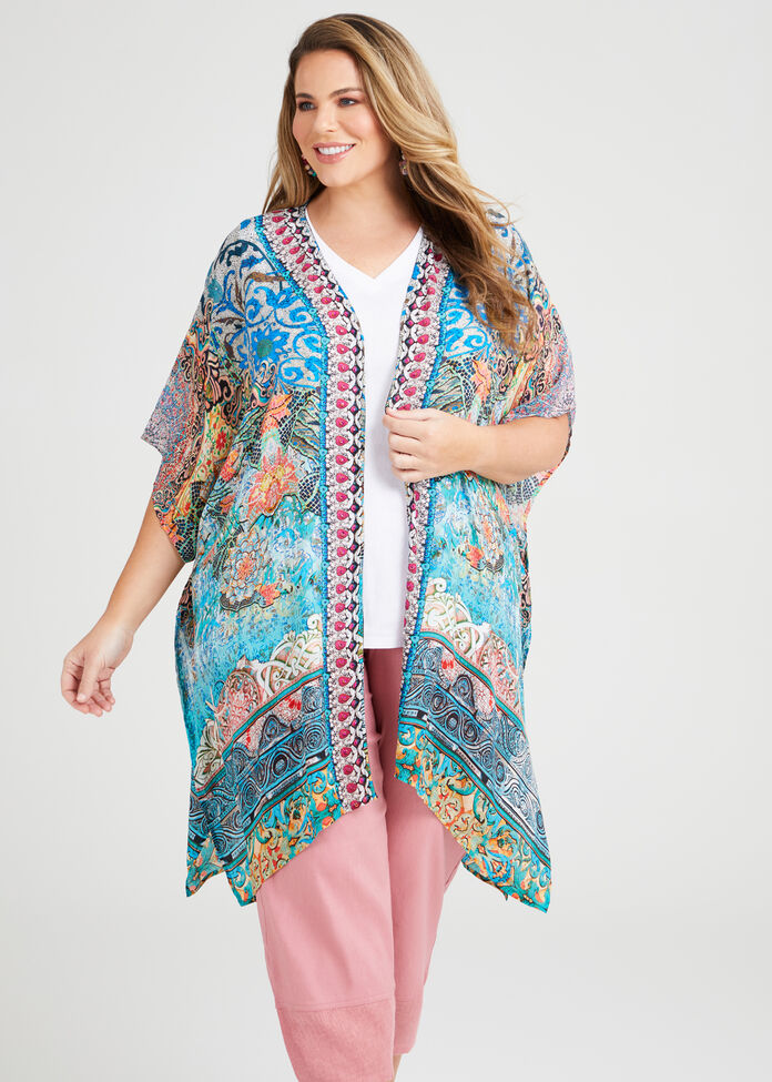 Natural Mosaic Kimono, , hi-res