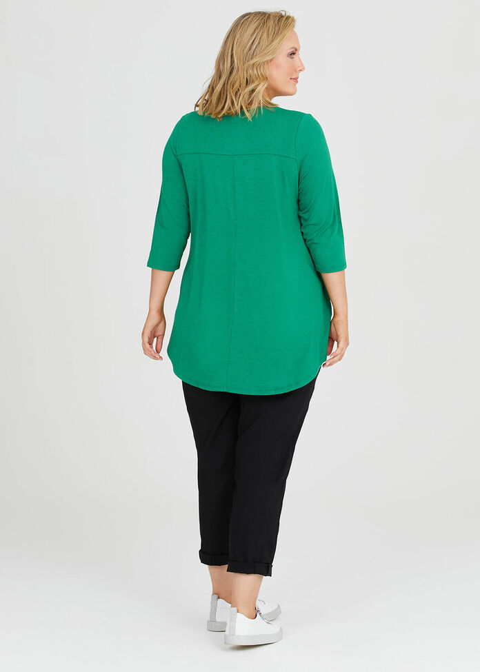 Bamboo Base 3/4 Sleeve Top, , hi-res