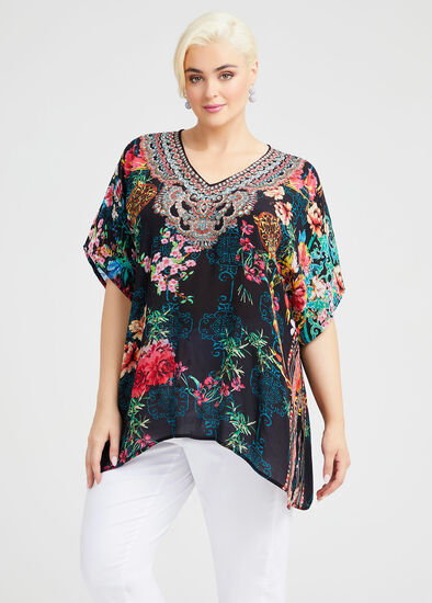 Plus Size Natural Flower Power Top