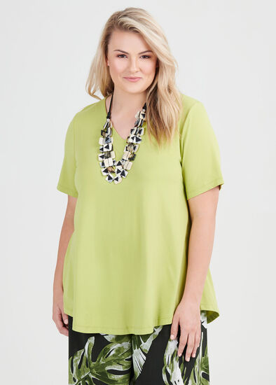 Plus Size Organic V-neck Swing Basic Tee