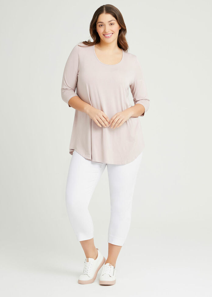 Bamboo Base 3/4 Sleeve Top, , hi-res