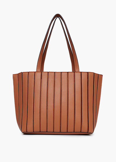 Tegan Tan Pleated Tote