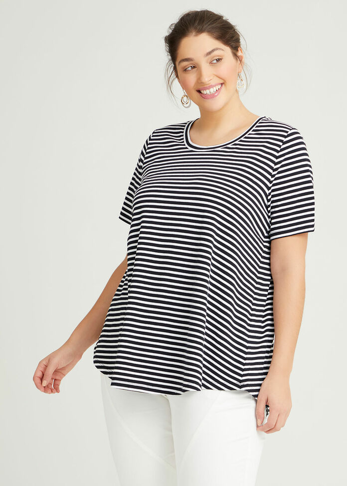 Organic Stripe Swing Basic Tee, , hi-res