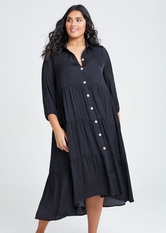 Luxe Bohemian Shirt Dress, , hi-res