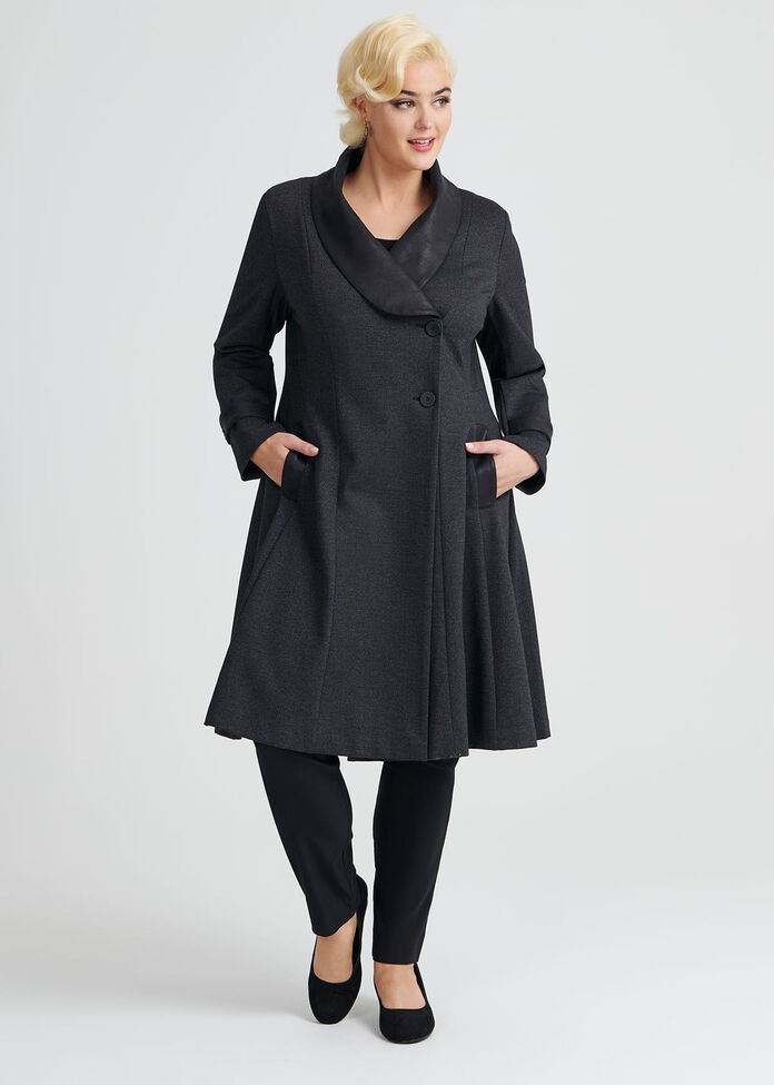 Herringbone Ponte Coat, , hi-res