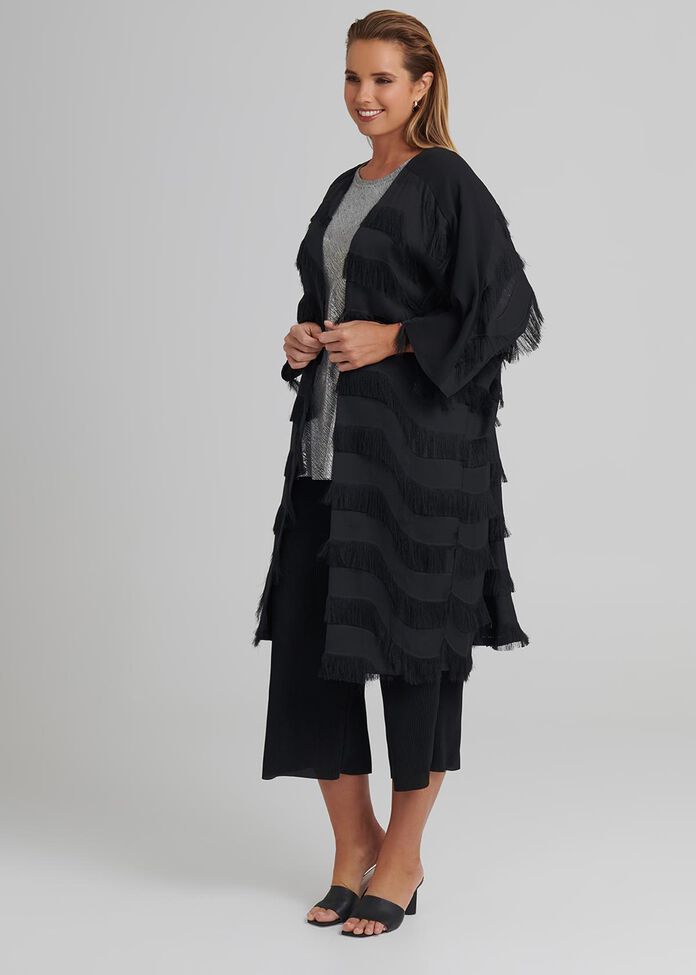 Inas Fringed Duster, , hi-res