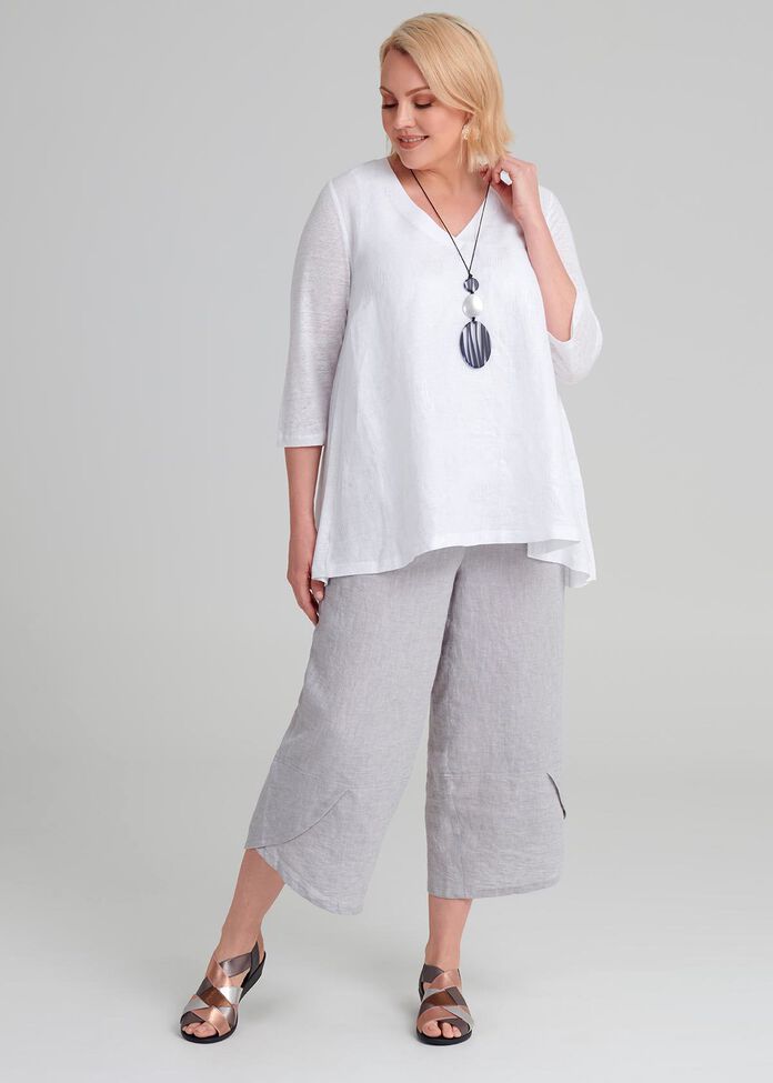 Aj Linen Crop Pant, , hi-res