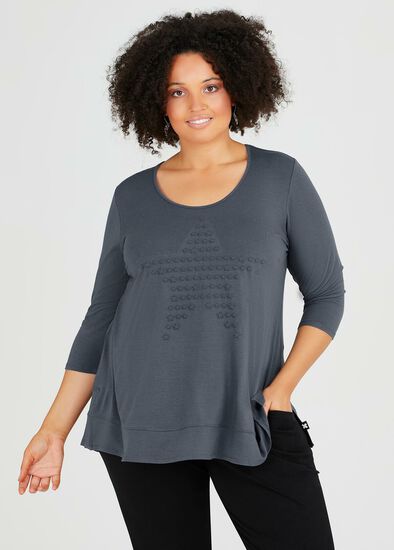 Plus Size Natural Stars Aligned Top