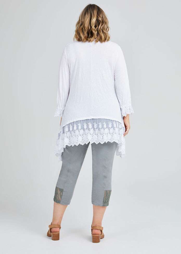 Bimbi Bamboo & Lace Top, , hi-res