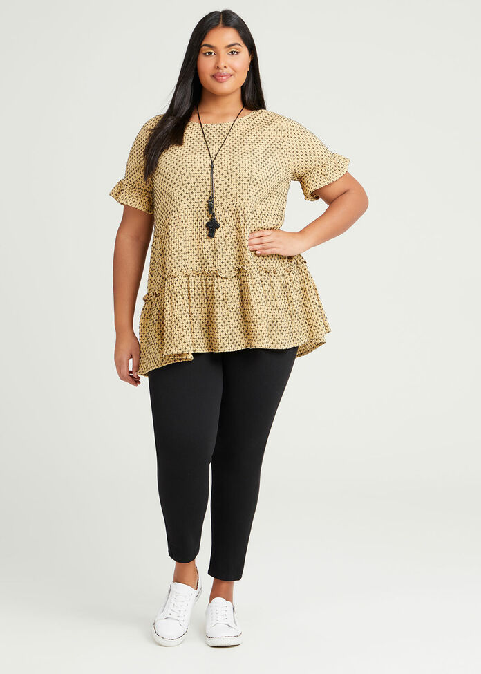 Cotton Cross Jacquard Top, , hi-res