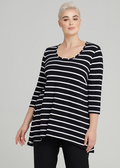 Plus Size Cora Linear 3/4 Sleeve Top