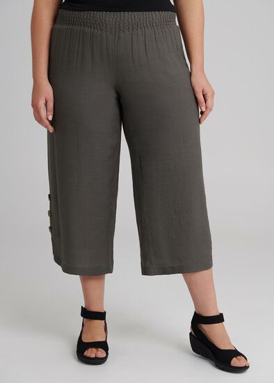 Plus Size Sahara Button Crop Pant