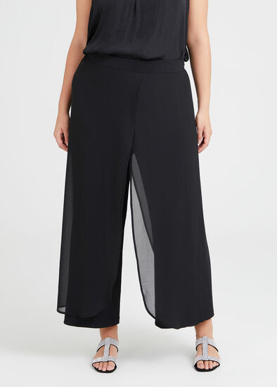 Plus Size Aura Chiffon Layered Knit Pant