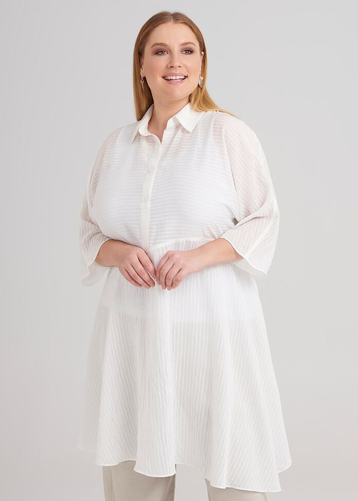 3/4 Sleeve Stripe Tunic, , hi-res