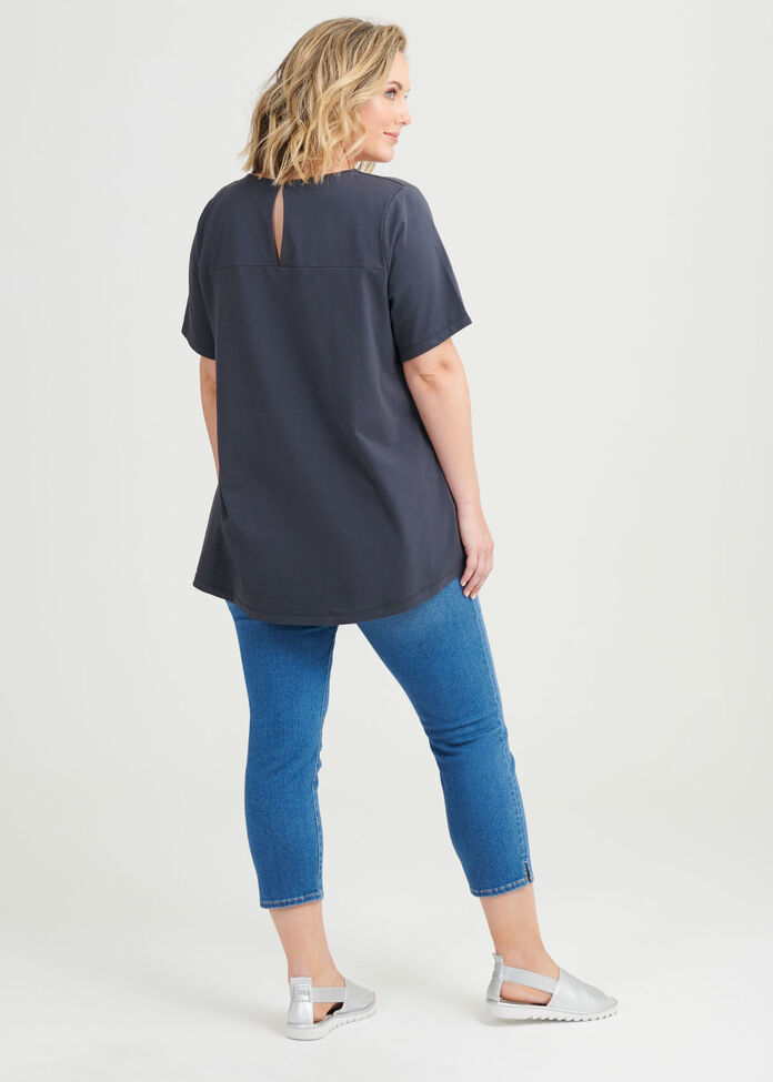 Organic Keyhole Back Tee, , hi-res