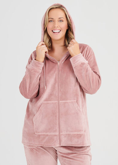 Plus Size Plush Lounge Zip Hoodie