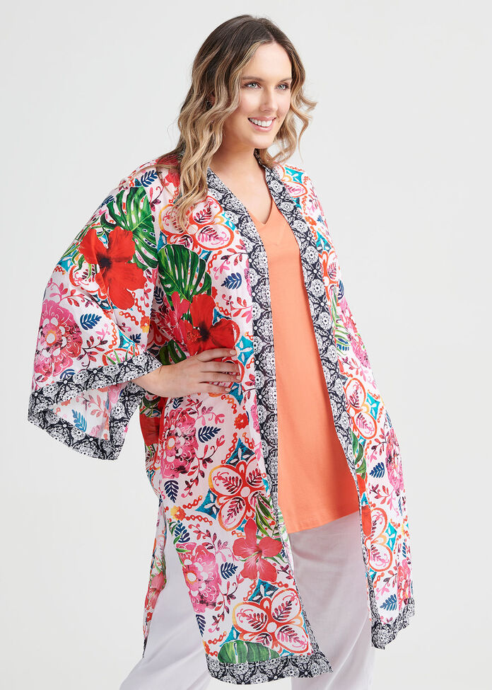 Natural Boho Kimono, , hi-res