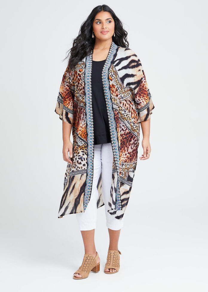 Natural Wild Side Kimono, , hi-res