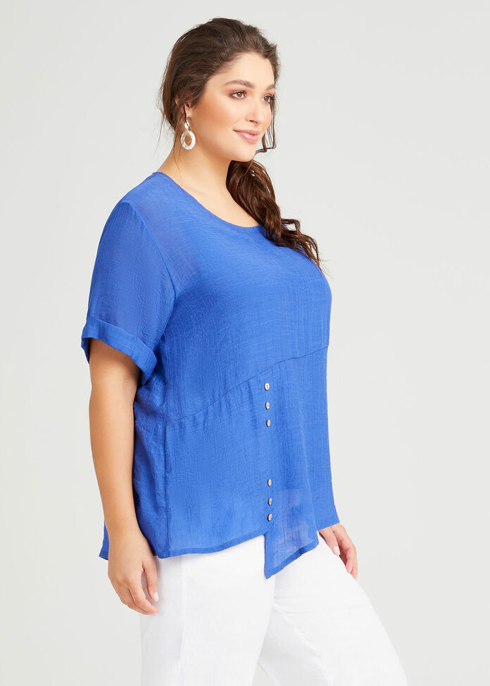 Natural Layered Button Top, , hi-res