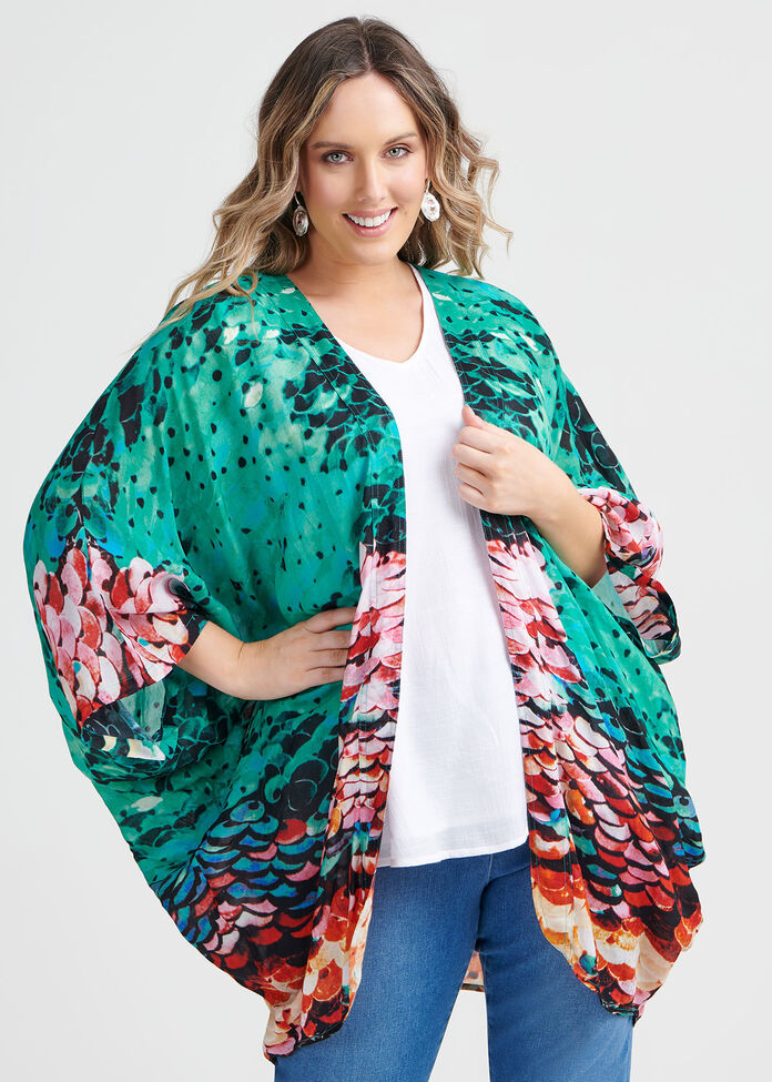 Sequin Print Shrug, , hi-res