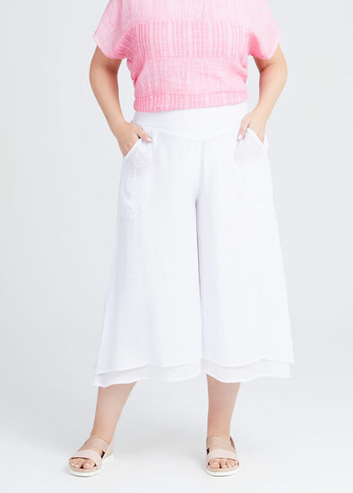 Plus Size Natural Layered Crop Pant