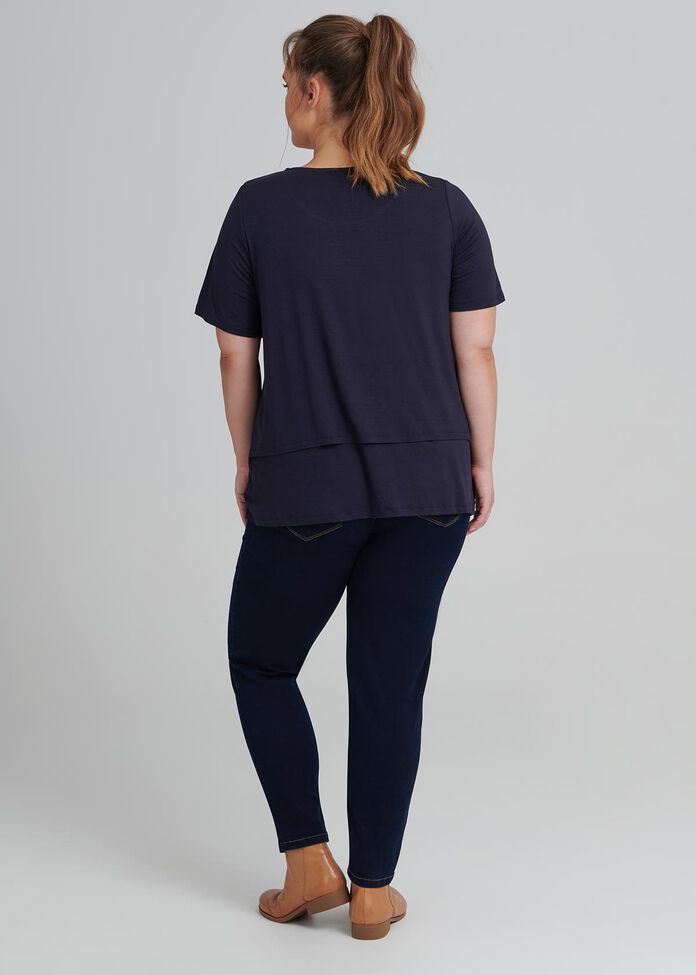 Navy Knit Knot Top, , hi-res