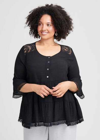 Plus Size Flowy Lacey Top