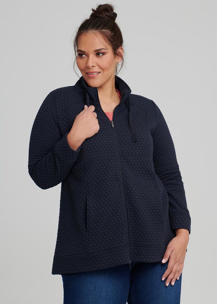 Bubble Spot Zip Top, , hi-res