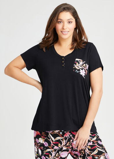 Plus Size Bamboo Botanica Pyjama Top