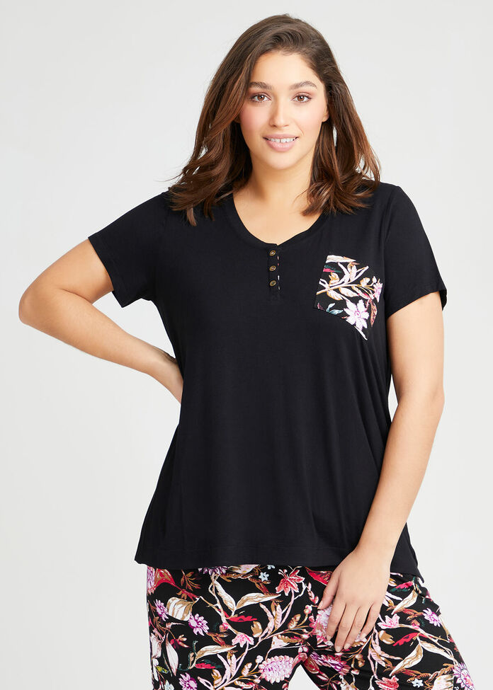 Bamboo Botanica Pyjama Top, , hi-res